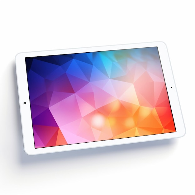 Tablette avec fond blanc ultra hd de haute qualité