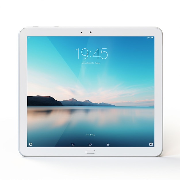 Tablette avec fond blanc ultra hd de haute qualité