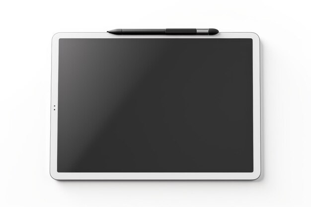 Tablette avec stylo pour dessin numérique sur un fond transparent PNG sur une surface blanche ou claire