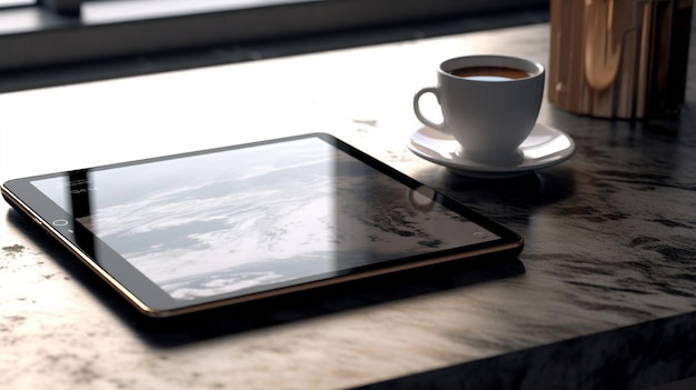 Tablette et tasse de café libre de table