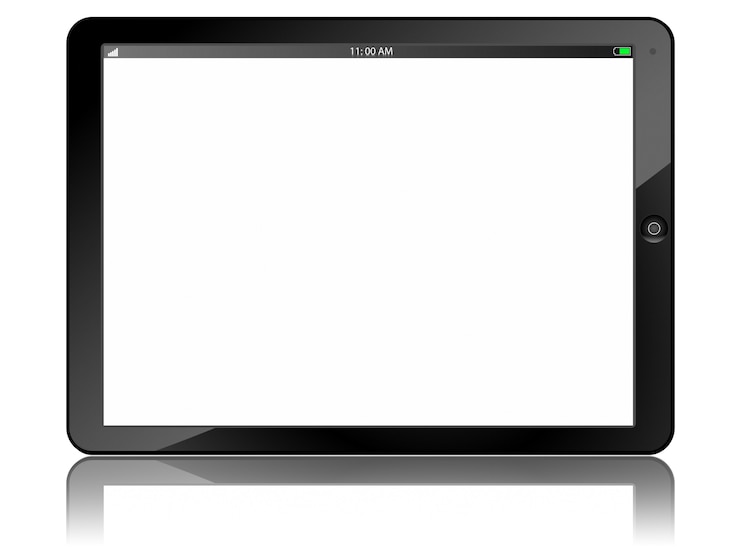 Photo tablette vierge avec cadre noir