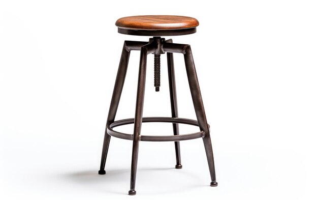 Tabouret de bar en bois avec siège noir, mobilier minimaliste pour les espaces classiques et modernes