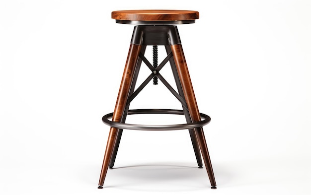 Tabouret de bar en bois avec siège noir, mobilier minimaliste pour les espaces classiques et modernes