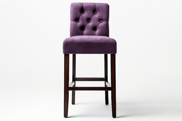 Photo un tabouret de bar à chaise violette isolé sur un fond blanc