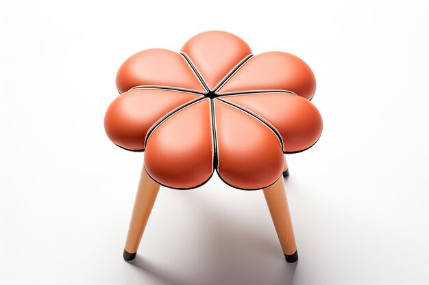 Photo un tabouret à forme de fleur simple en faux cuir avec une couleur à deux tons