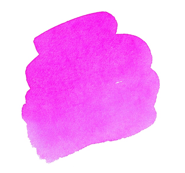 Tache abstraite isolée à l'aquarelle violette avec divorces et frontières