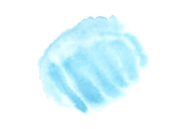 Photo tache aquarelle bleue sur fond blanc