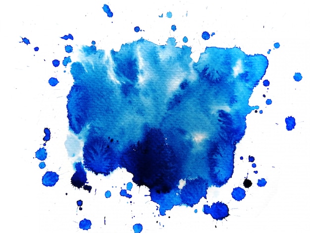 Photo tache aquarelle bleue