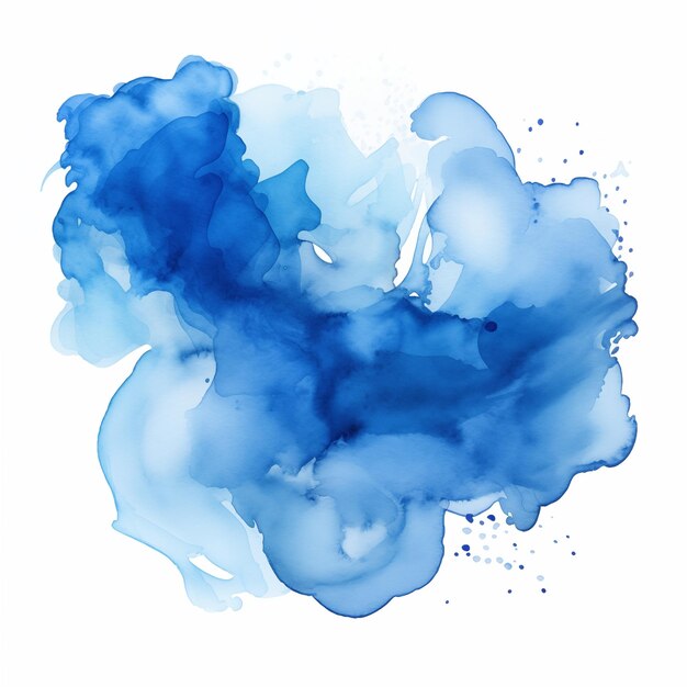 Tache d'aquarelle bleue