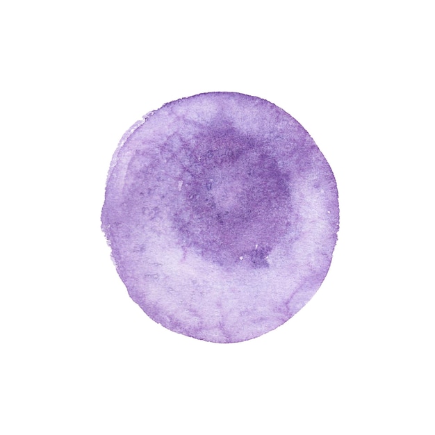 Tache d'aquarelle de couleur violette abstraite abstraite isolée Texture aquarelle dessinée à la main pour la bannière de cartes d'arrière-plans