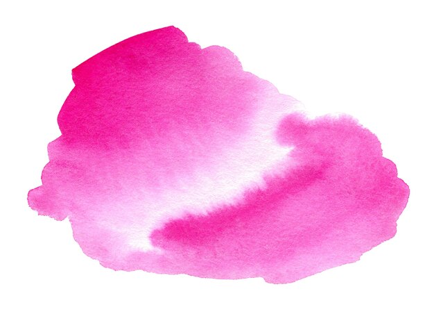 Tache d'aquarelle rose dessinée à la main