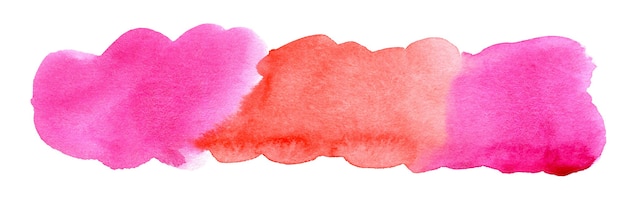 Tache aquarelle rose et rouge dessinés à la main Abstrait aquarelle