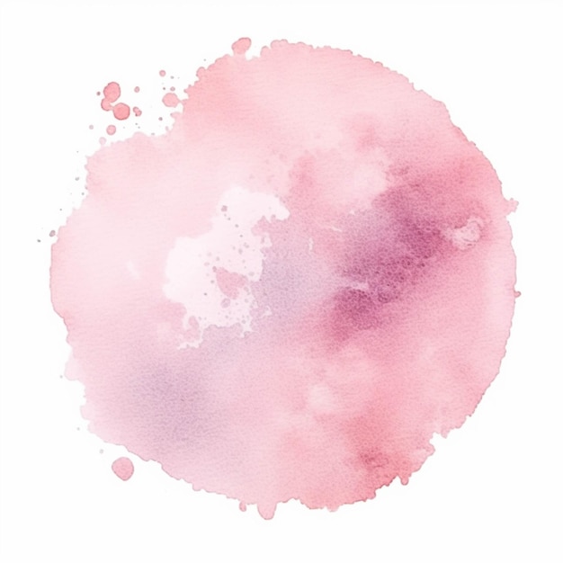 Tache aquarelle rose et violette Arafed sur papier blanc ai générative