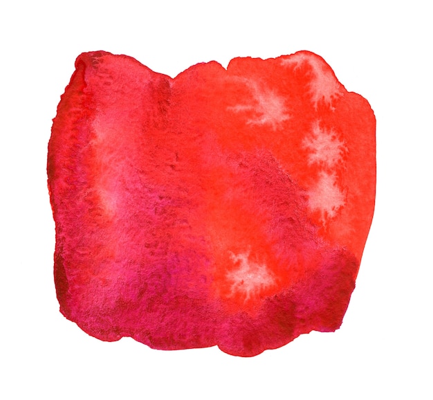 Tache aquarelle rouge dessiné à la main Abstrait aquarelle