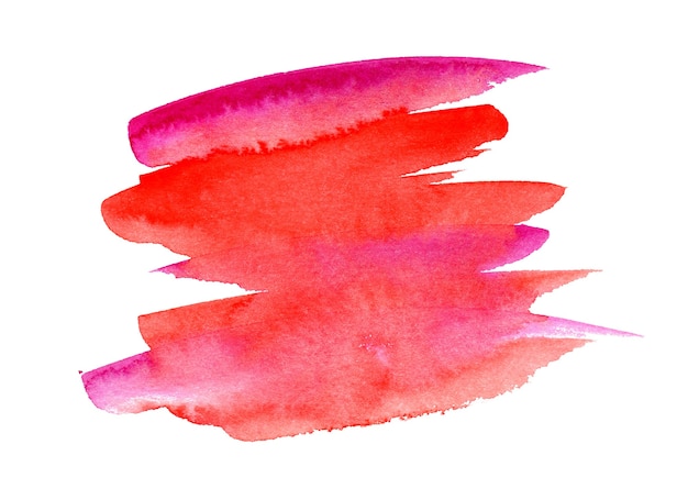 Tache d'aquarelle rouge et rose dessinée à la main