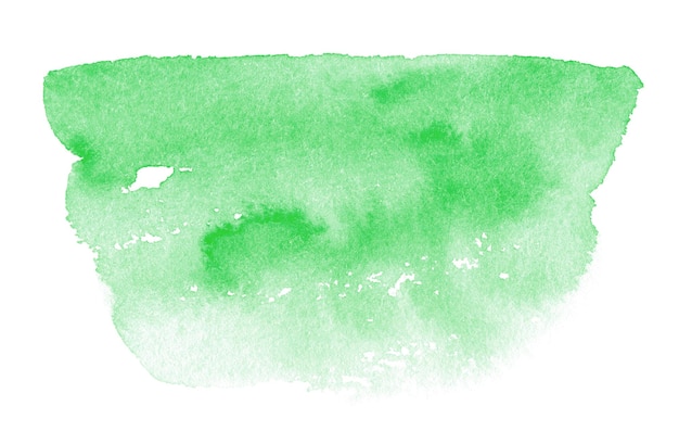 Photo tache aquarelle verte abstraite isolée sur fond blanc