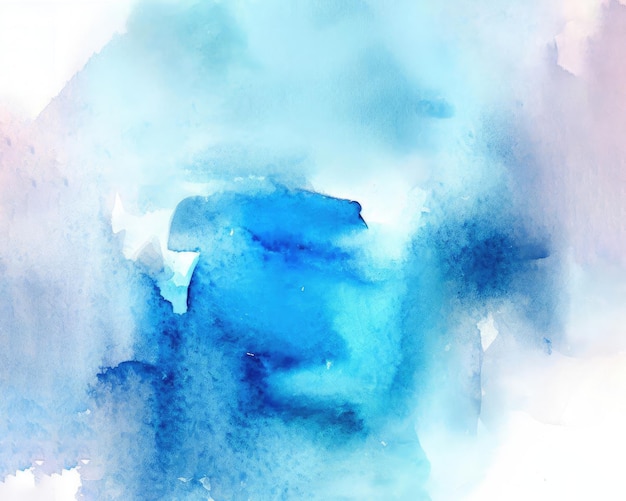 Photo tache bleue aquarelle abstrait peint à la main fond texturé