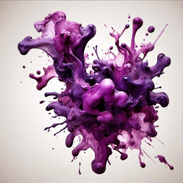 Tache d'encre violette sur un fond transparent