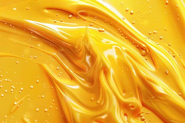 Tache jaune sur la texture du gel ou du sérum cosmétique liquide