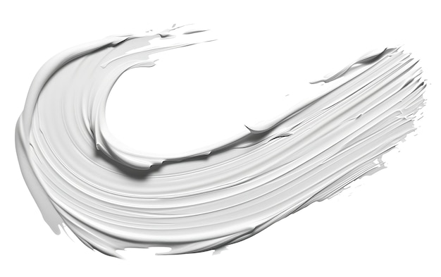 Une tache de peinture blanche sur un fond blanc
