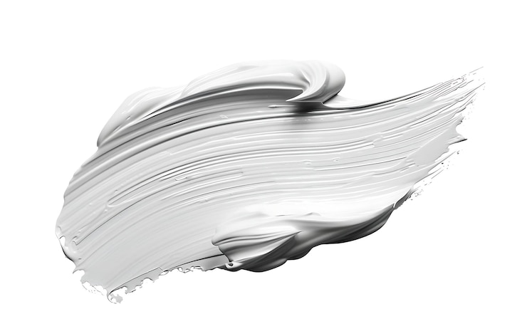Photo une tache de peinture blanche sur un fond blanc