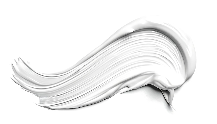 Photo une tache de peinture blanche sur un fond blanc