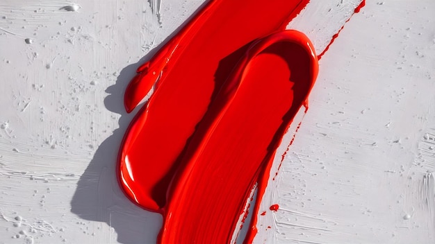 Tache de peinture rouge vif sur blanc