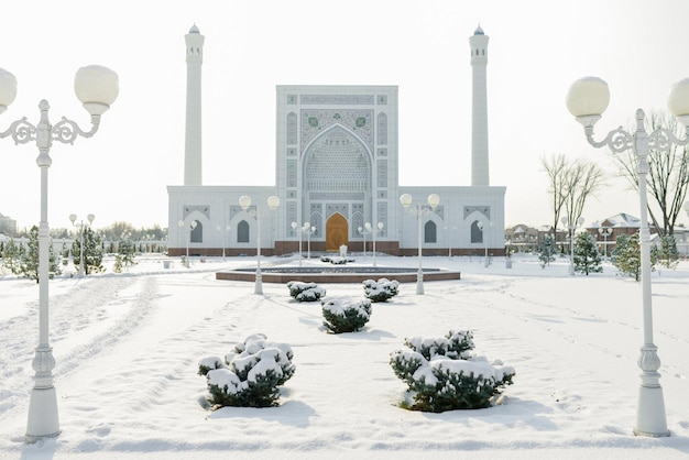 Tachkent Ouzbékistan Décembre 2020 Mosquée Blanche Mineur