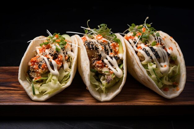 Taco au barbecue coréen avec du kimchi