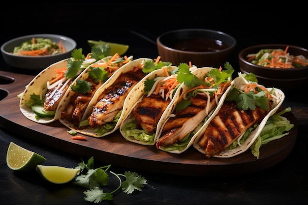 Taco au poulet teriyaki