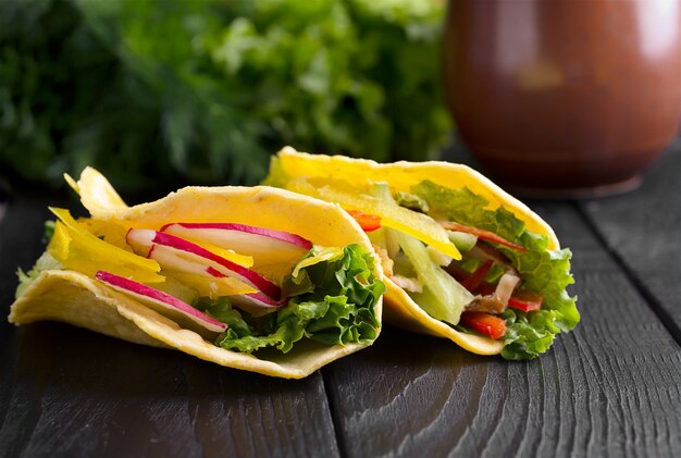 Taco aux légumes frais