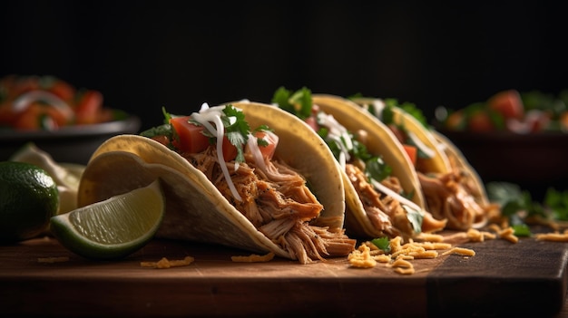 Taco de carnitas de porc américain mexicain Illustration AI GenerativexA