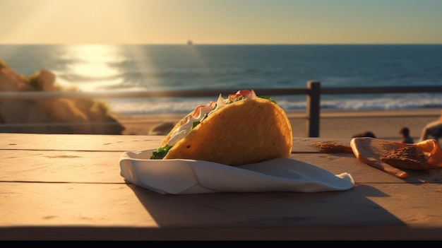 Taco à la crème et à la crème glacée au soleil