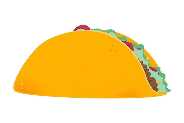 Taco doodle autocollant png illustration de nourriture mexicaine fond transparent