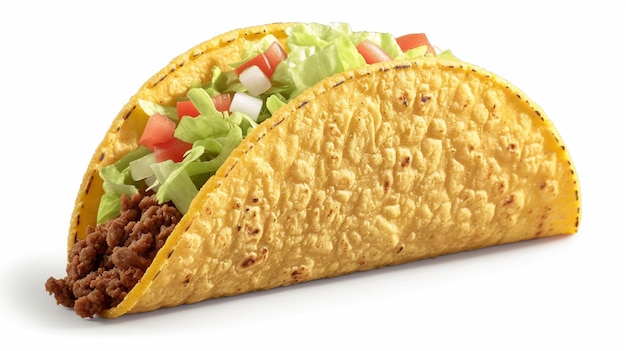 Photo un taco isolé en gros plan