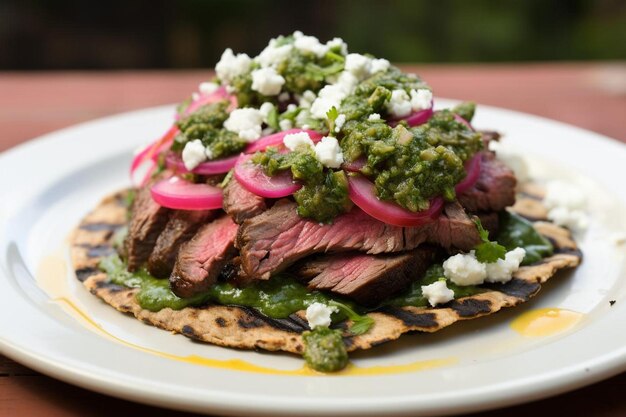 Tacos au steak grillé avec sauce chimichurri