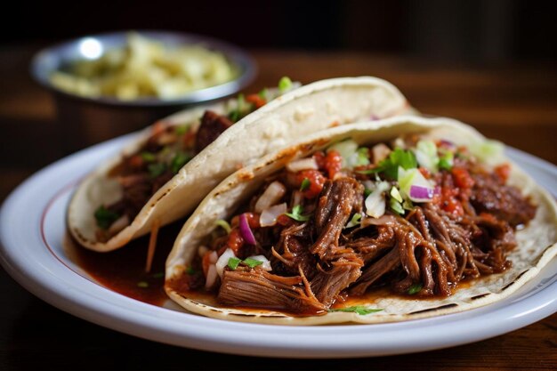 Tacos de bœuf au barbecue coréen avec de la salade de kimchi