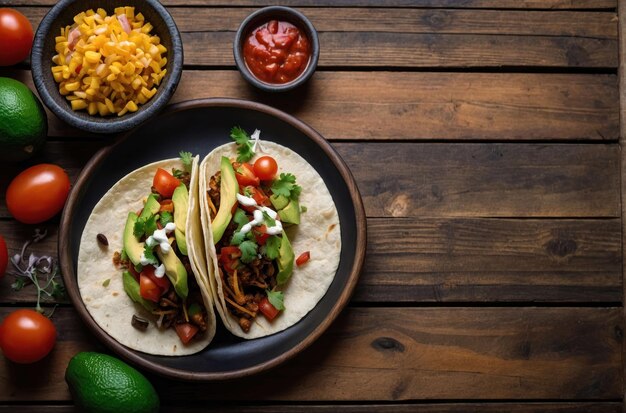 Photo des tacos délicieux avec des ingrédients frais