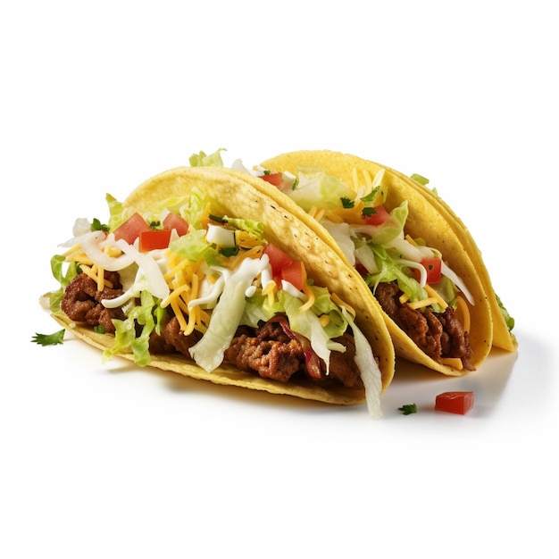 Tacos avec fond blanc ultra hd de haute qualité