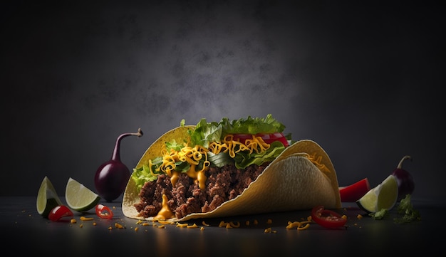 Photo tacos fusion avec barbecue coréen