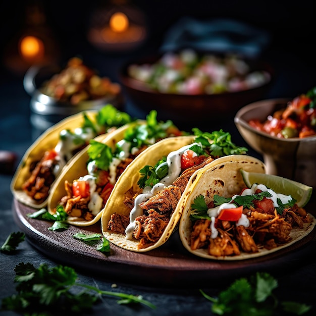 Tacos mexicains au boeuf tomates et fromage