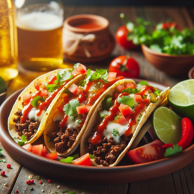 Photo des tacos mexicains traditionnels