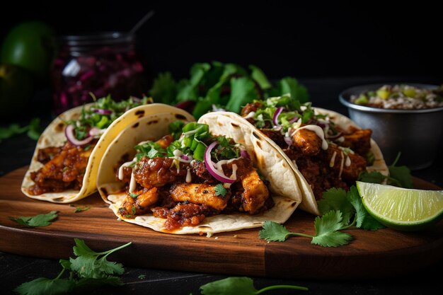 Tacos avec poulpe épicée et avocado