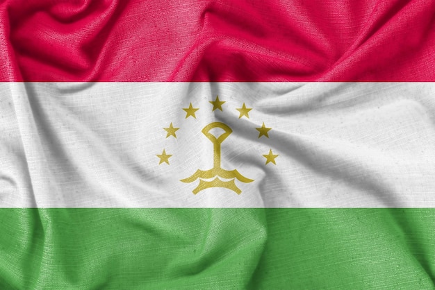 Photo tadjikistan pays drapeau fond tissu de soie réaliste