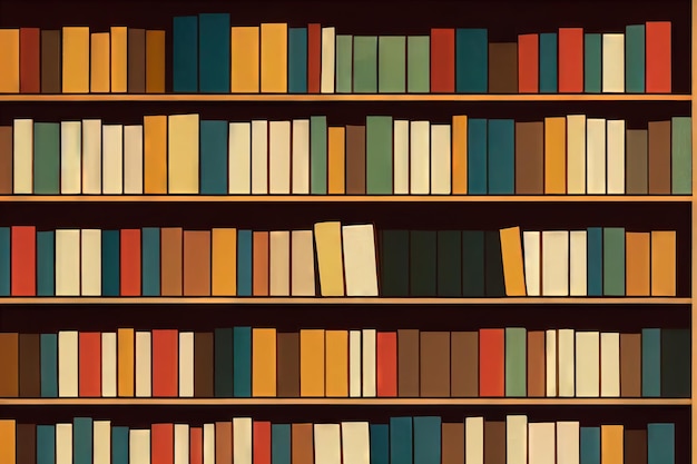 Étagères colorées avec des livres