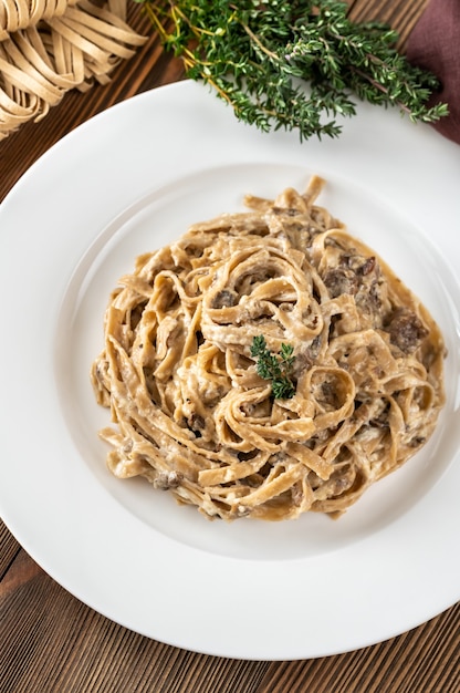 Tagliatelles aux cèpes et sauce crémeuse