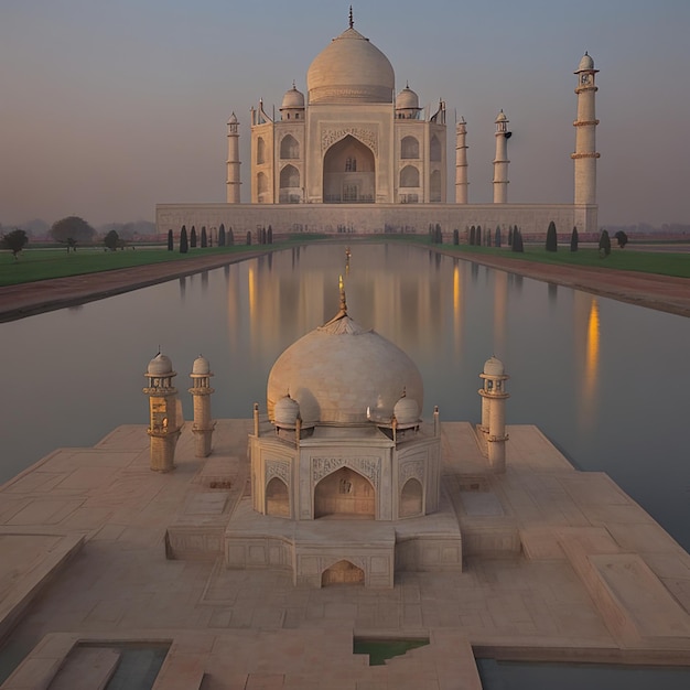 Taj Mahal Agra Uttar Pradesh Inde vue d'une journée ensoleillée générée par l'IA