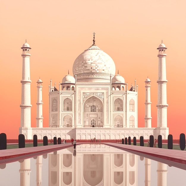 Taj Mahal blanc avec un ciel bleu