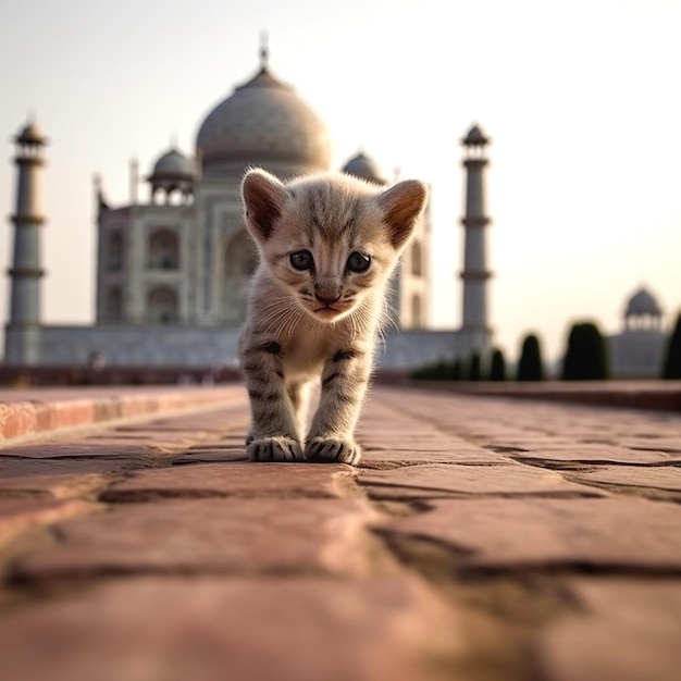 Taj Mahal blanc avec un ciel bleu