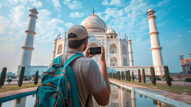 Photo le taj mahal est l'un des bâtiments les plus emblématiques et les plus beaux du monde. c'est un site du patrimoine mondial de l'unesco et une destination touristique majeure.